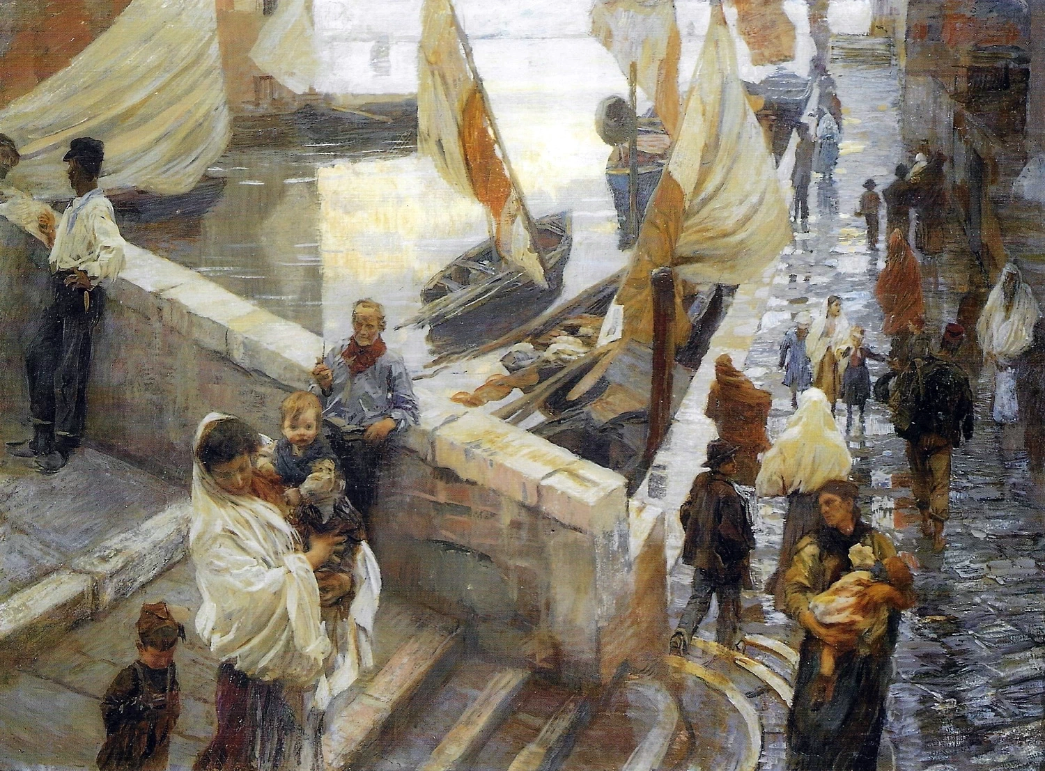  51-Ettore Tito-Dopo la pioggia, Chioggia-1905-Galleria d'Arte Moderna, Piacenza 